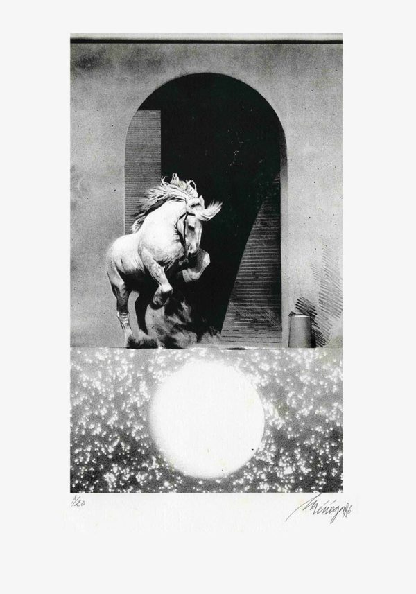 Lithographie d'Alain Ménégon Cheval