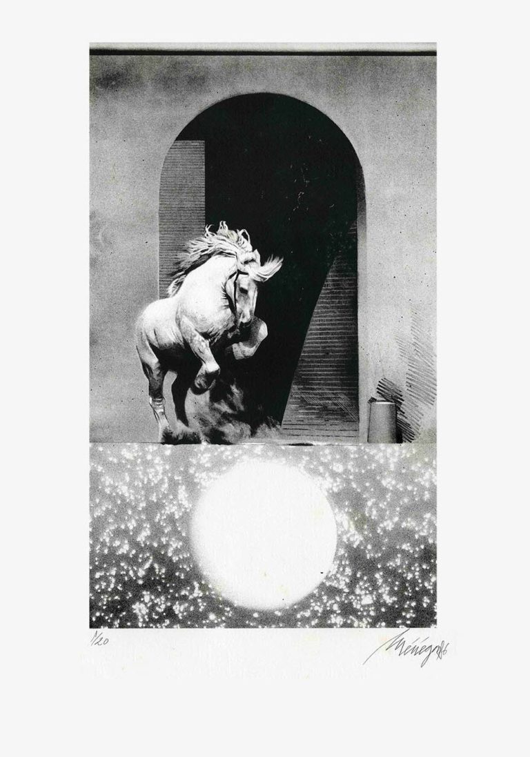Lithographie d'Alain Ménégon Cheval