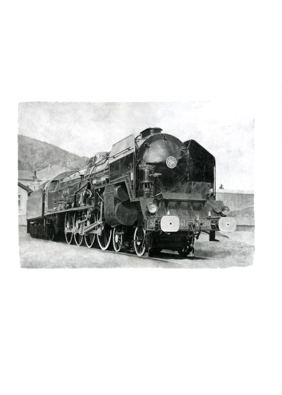 Lithographie d'Alain Ménégon Ferroviaire