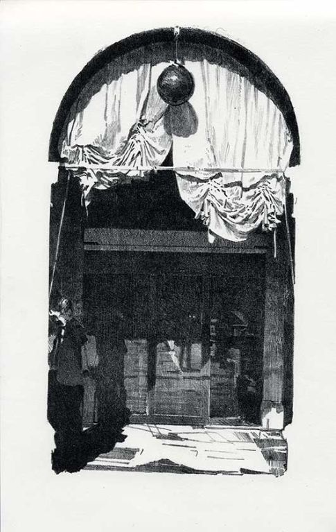 Lithographie d'Alain Ménégon Venezia Drapé 1