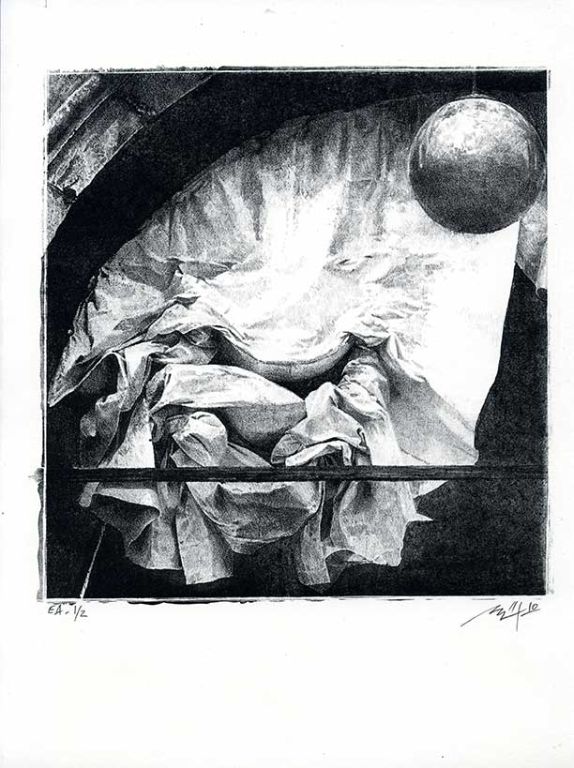 Lithographie d'Alain Ménégon Venezia Drapé 12