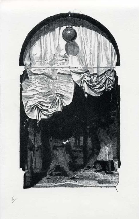 Lithographie d'Alain Ménégon Venezia Drapé 2