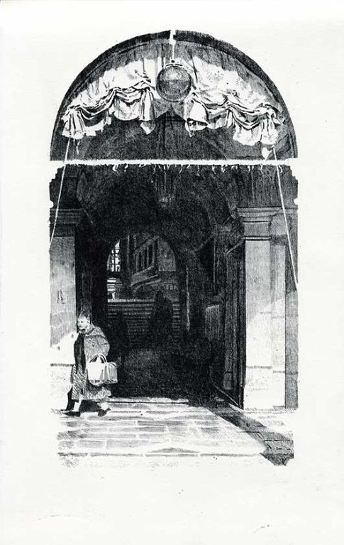 Lithographie d'Alain Ménégon Venezia Drapé 6