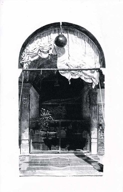 Lithographie d'Alain Ménégon Venezia Drapé 7