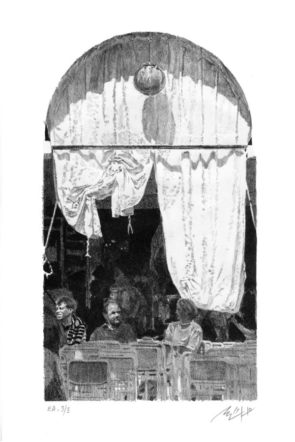 Lithographie Alain Ménégon Drapé