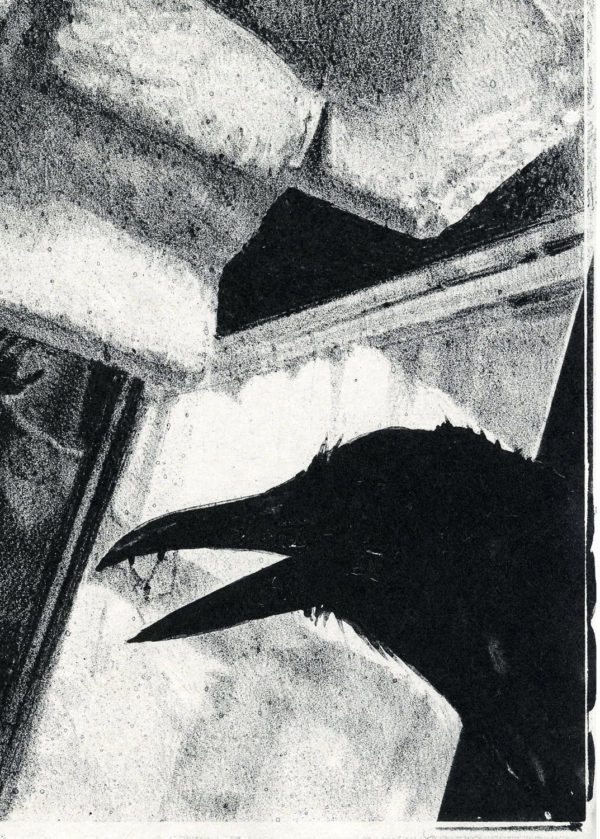 Lithographie Alain Ménégon Corbeau