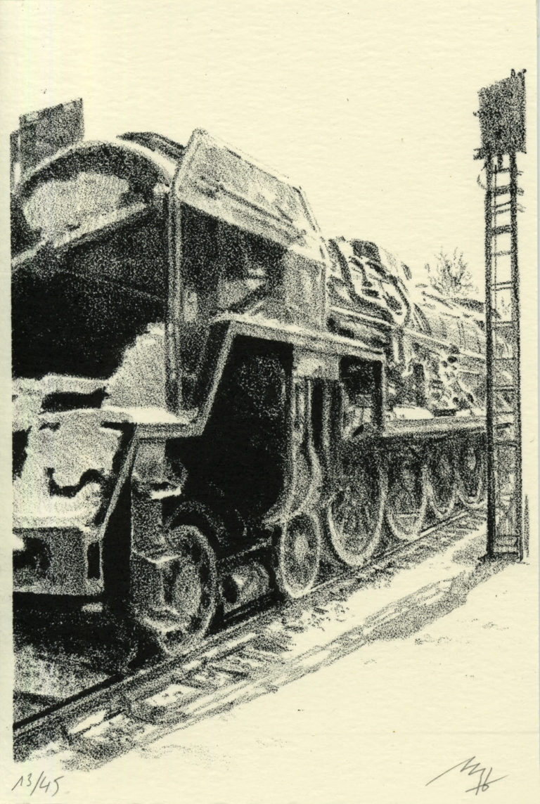 Lithographie Alain Ménégon Ferroviaire