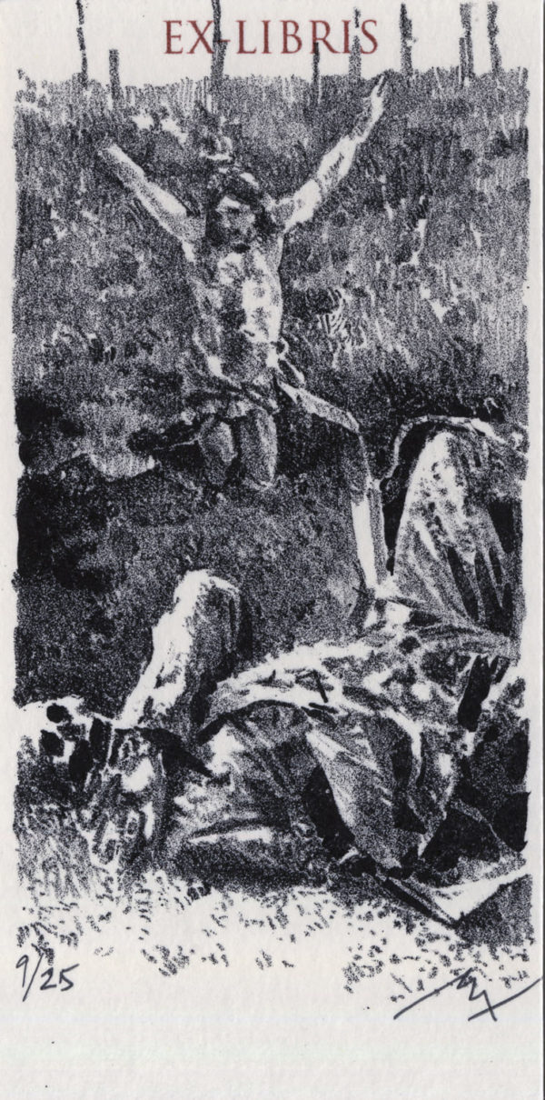 Lithographie Alain Ménégon Ex libris