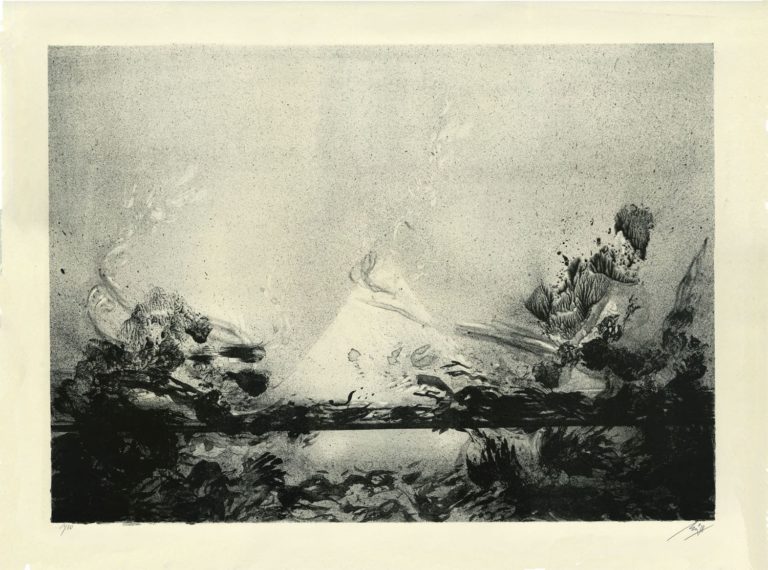 Lithographie Alain Ménégon Abstrait