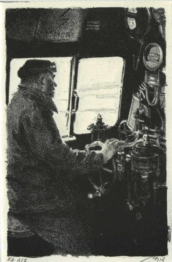 Lithographie Alain Ménégon Ferroviaire