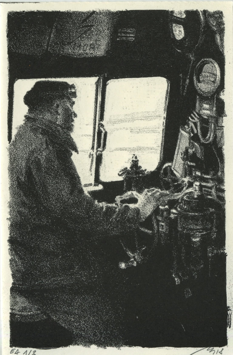 Lithographie Alain Ménégon Ferroviaire