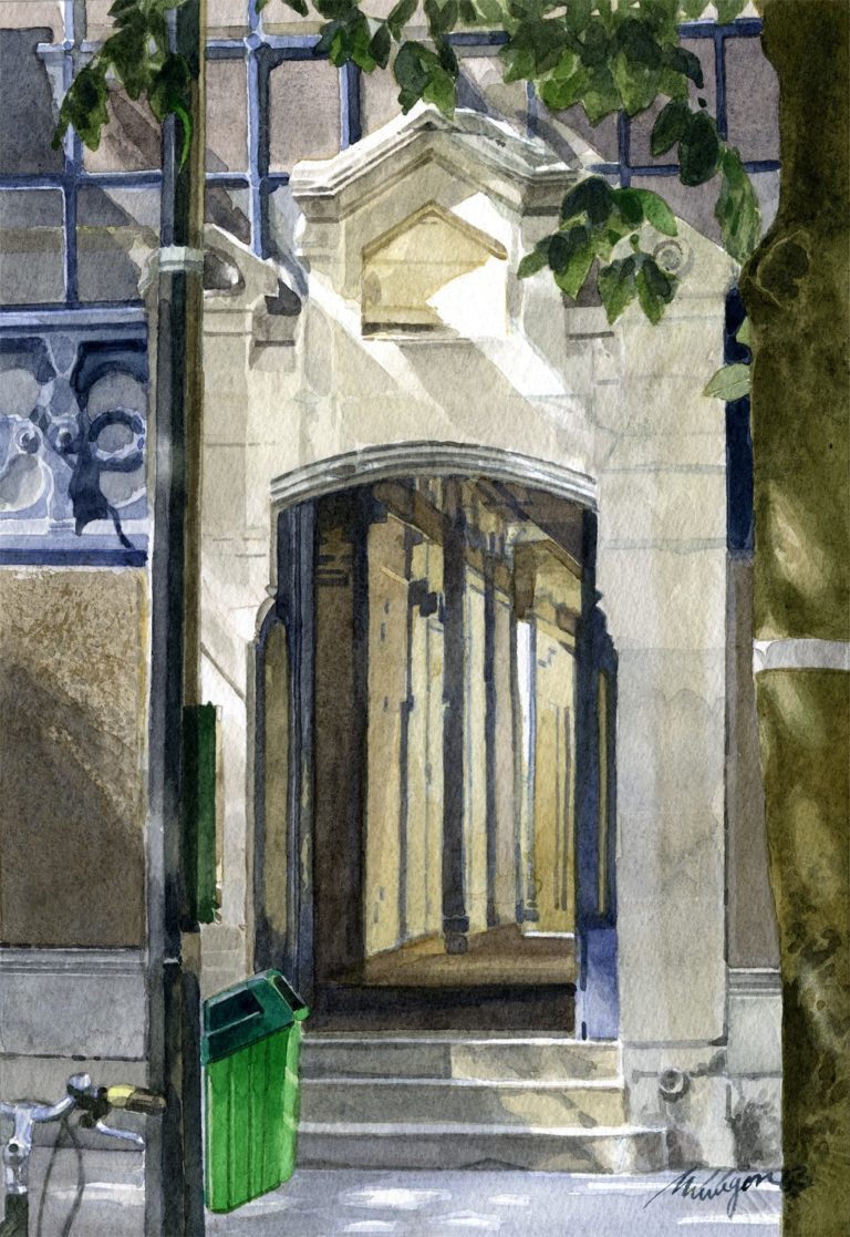 Aquarelle Alain Ménégon Vue paris carreau temple