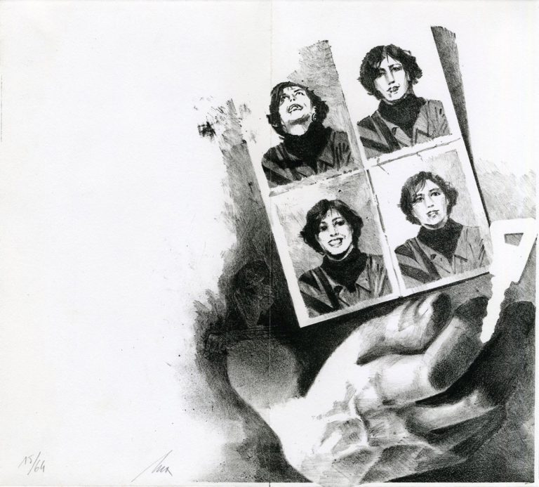 Lithographie Alain Ménégon Carte rencontre