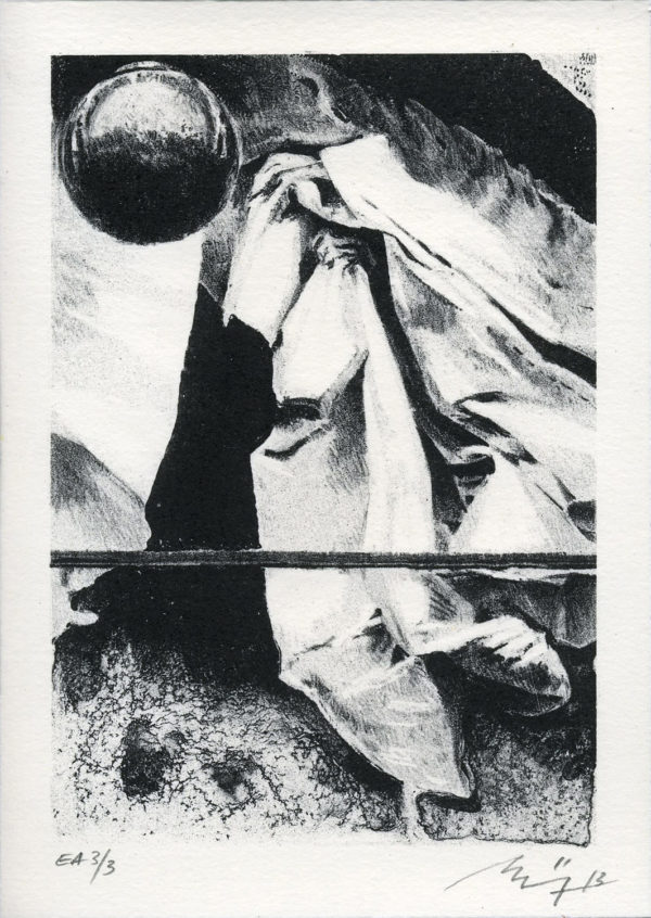 Lithographie Alain Ménégon Drapé 2