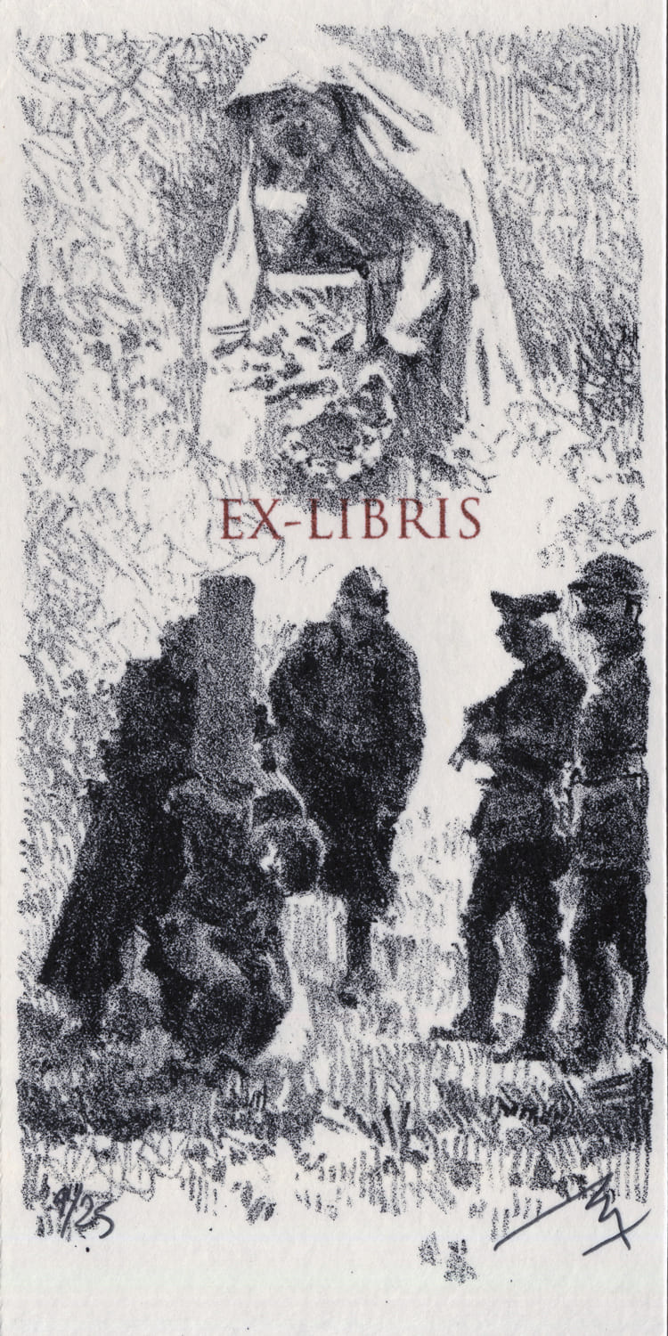 Lithographie Alain Ménégon Ex libris