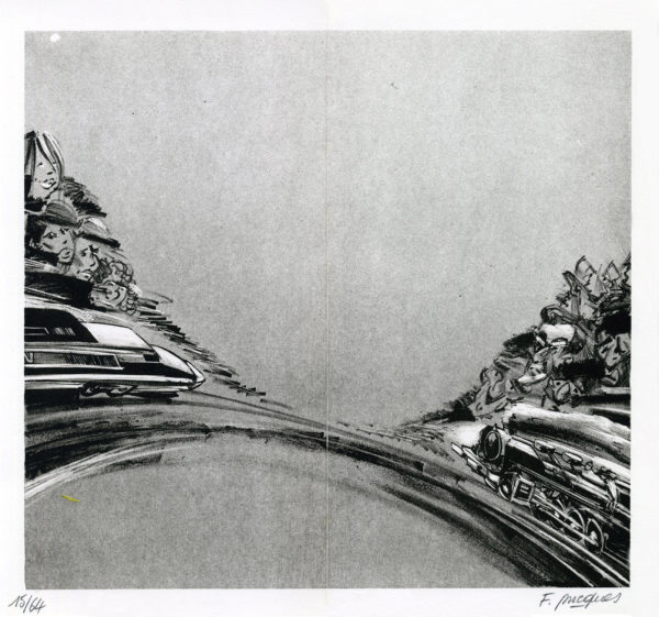 Lithographie Alain Ménégon Rencontre Pucques
