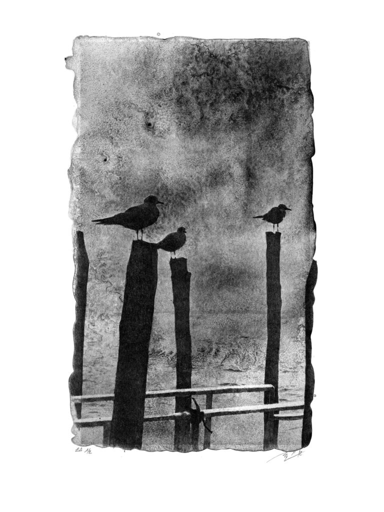 Lithographie Alain Ménégon Venise Brume